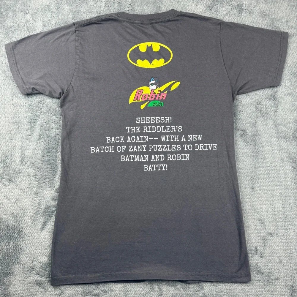 Batman and Robin DC Comics Originals Graphic T-Shirt Mens Small Gray Riddler - Picture 6 of 6